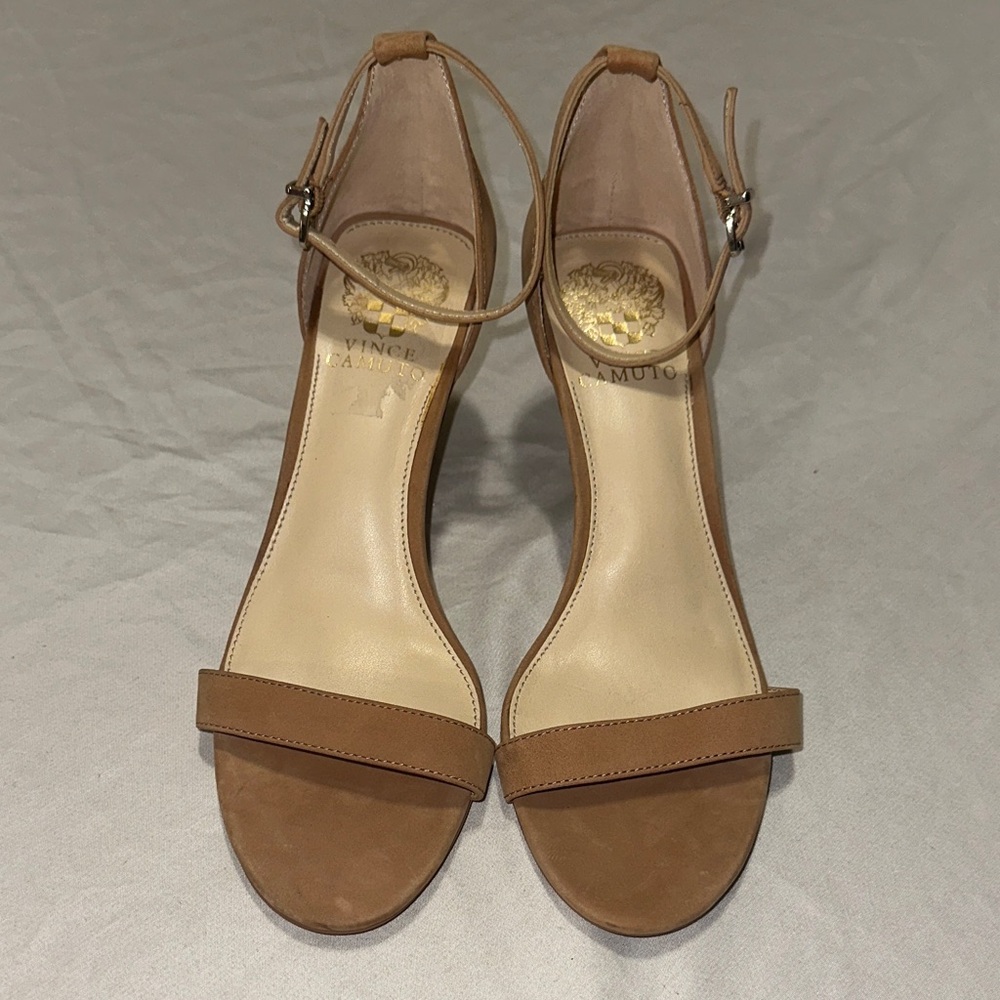Vince Camuto Brown Ankle Strap Heels